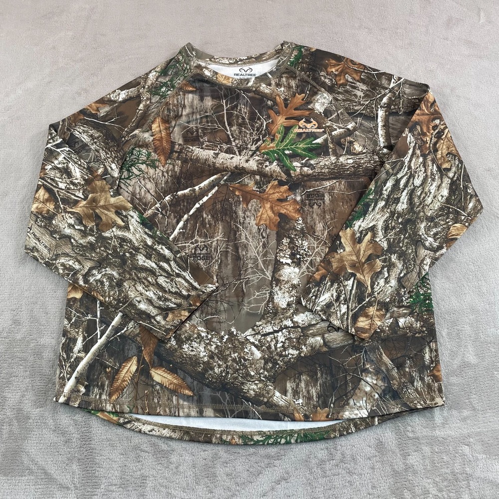 Realtree EDGE Scent Control Crew Top Men XL Camouflage Performance Thermal NWOT